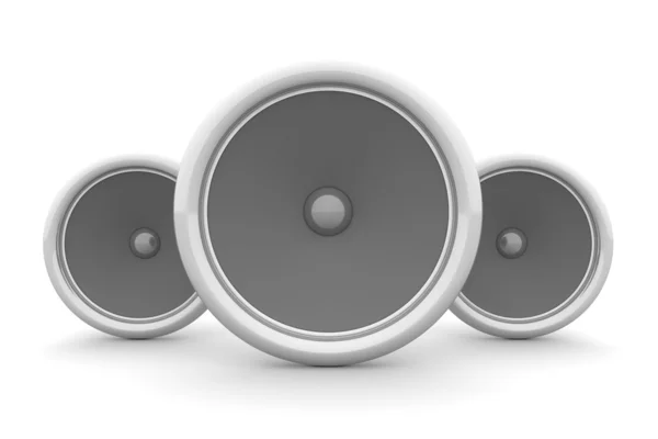 Drei Lautsprecher - weißes Design — Stockfoto