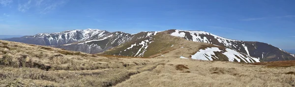 Горы с лугами весной — стоковое фото