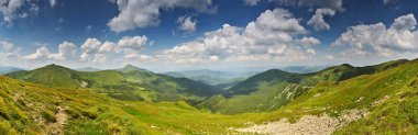 Highest Ukrainian mountain ridges panorama clipart