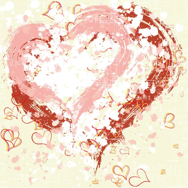Abstract grunge hearts background painted — Stock Photo, Image