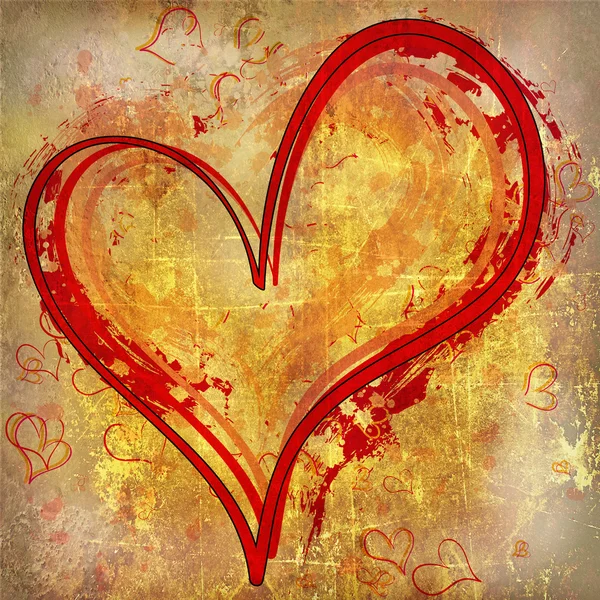 Heart painted on metal illustration — Stock Photo, Image