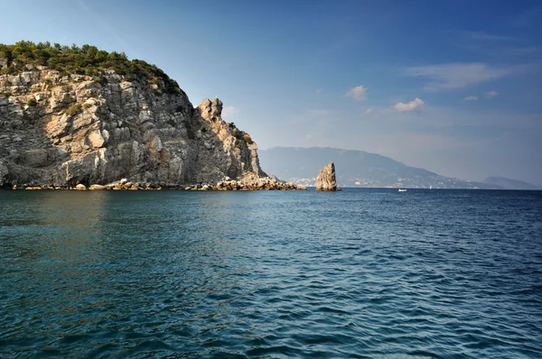 stock image Blue lagoon with rocks