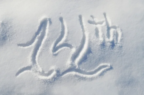14. Ziehung im Schnee — Stockfoto