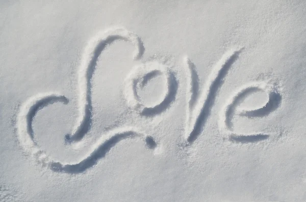 stock image Inscription on the snow LOVE