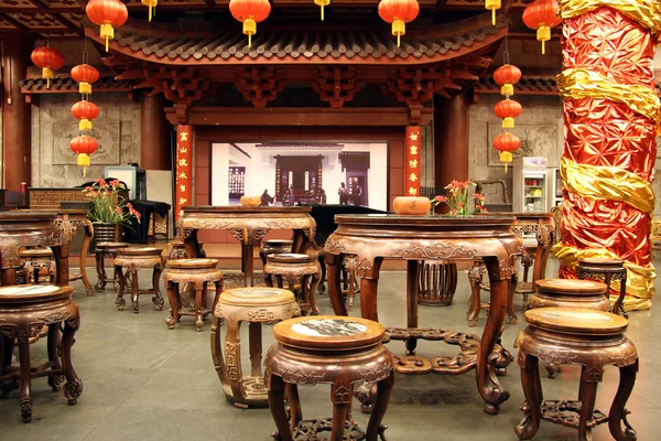 Inside traditional tea house — Stock Photo, Image
