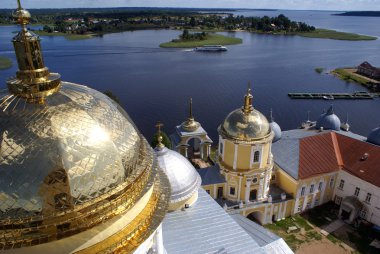 Cupola and lake Seliger clipart