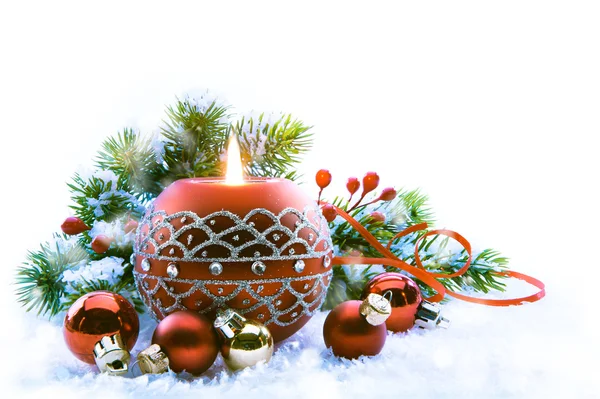 Karácsonyi dekorációk fehér háttér — Stock Fotó