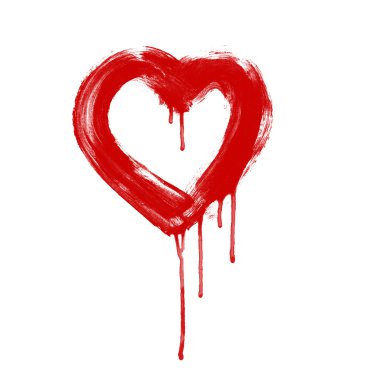 Art painted heart on a white background clipart