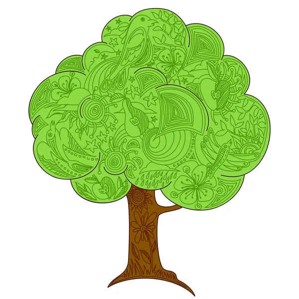 Pozadí se stromem — Stockový vektor