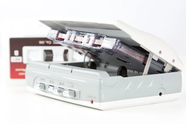 Audio cassette player with tape — Stock Photo, Image