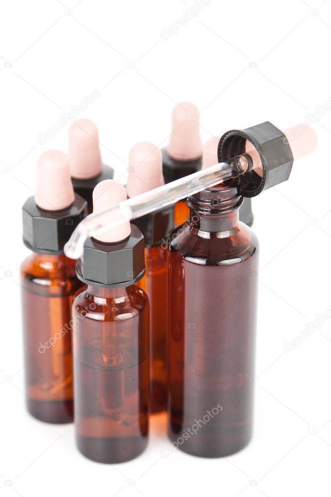 Small apothecary bottles with an eyedropper