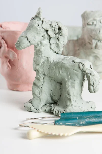 stock image Modelling a clay horse