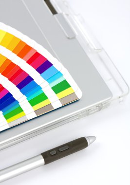 Colour Chart, Graphics Tablet And Pen clipart