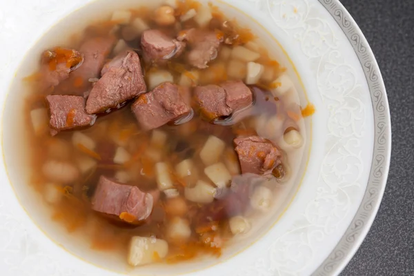 stock image Hot Bowl Of Meaty Bouillon Soup