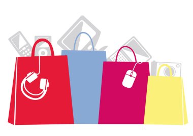 Colourful Shopping Bags clipart