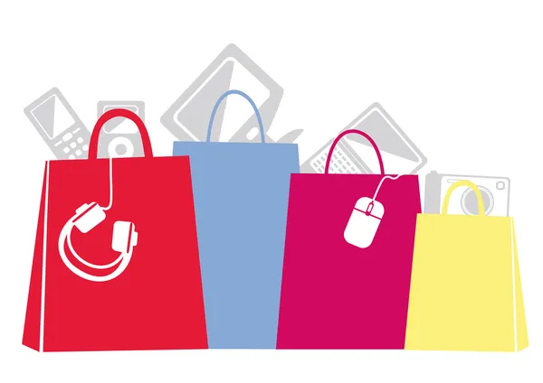 Barevné nákupní tašky — Stockový vektor