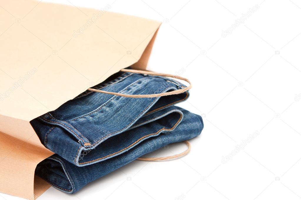 Jeans In A Carrier Bag