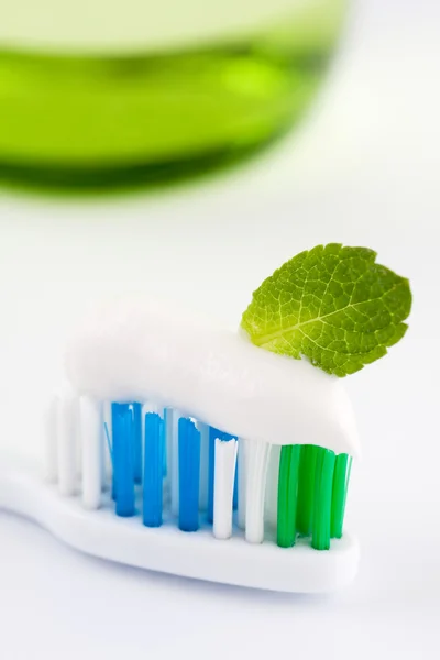 Verse minty tandenborstel — Stockfoto