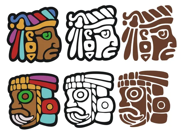 Maya plek illustraties, met variaties — Stockvector