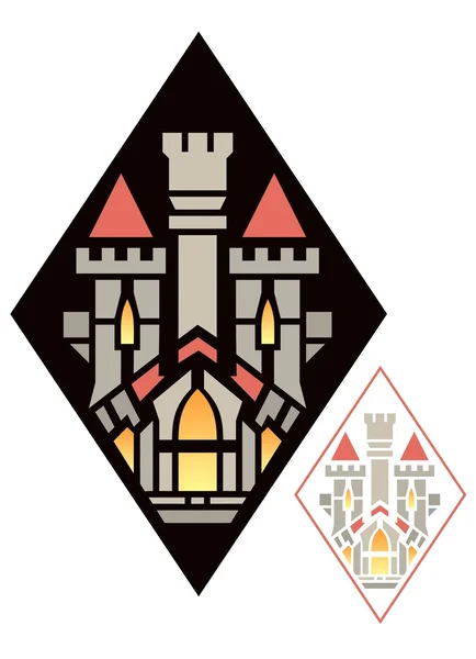 Символы замка в стиле ар-деко — стоковый вектор