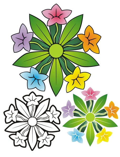 Floral crest design — Stock Vector