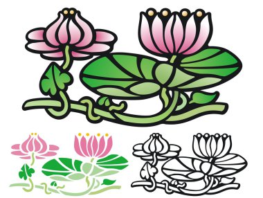 Art Deco style Water lotus clipart