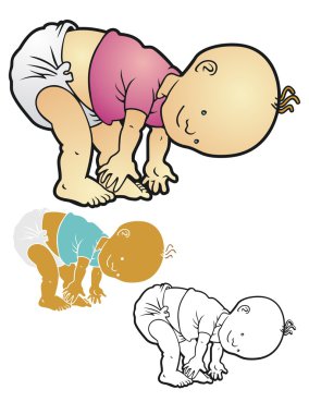 Jayden dancing in his diaper clipart