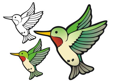 Ruby throated hummingbird clipart