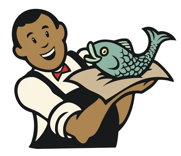 Balık satıcısı — Stok Vektör