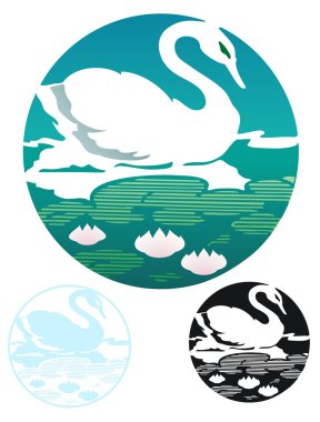 Swan emblem clipart