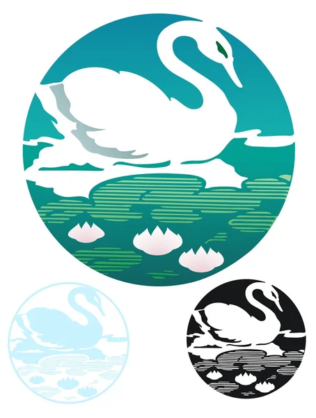 Swan emblem — Stock Vector
