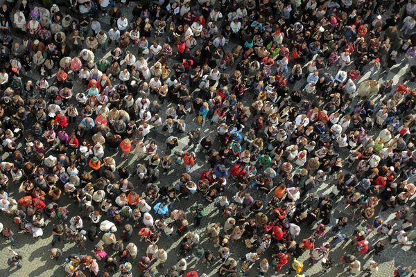 Menschenmenge aus Vogelperspektive Stockfoto
