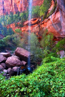 Lower Emerald Pool Waterfall Utah clipart