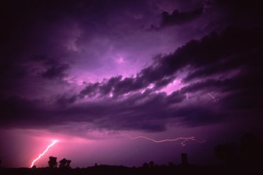 Lightning in northern Illinois clipart