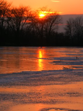 Sunset kishwaukee Nehri üzerinde