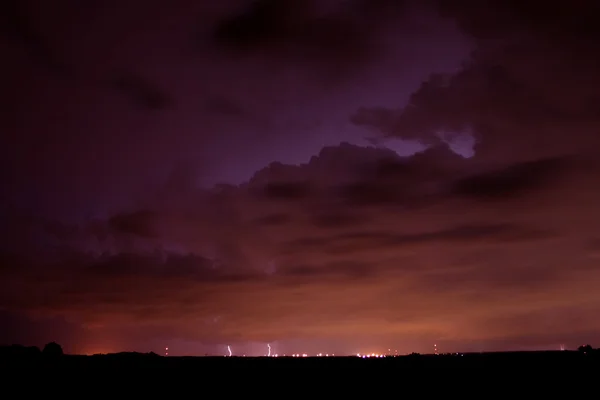 イリノイ州で遠い雷雨 — ストック写真