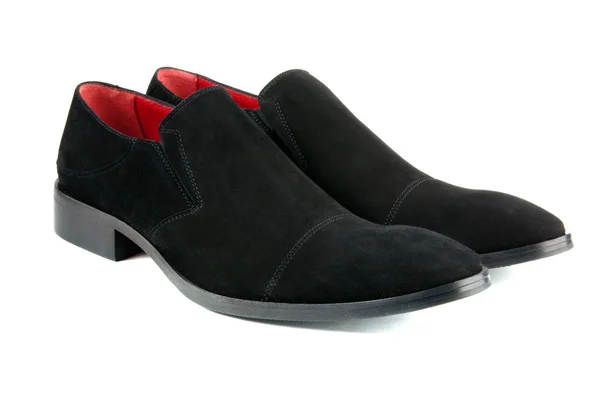 Stylowy czarny zamszowe buty — Zdjęcie stockowe