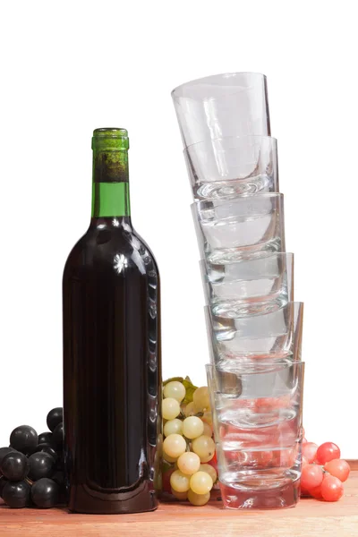 Vinho e copos — Fotografia de Stock