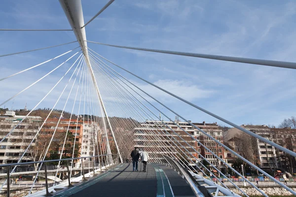 Pohled na most Calatrava v Bilbau — Stock fotografie