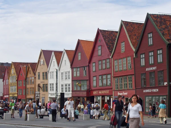 Типичные ганзейские дома в Бергене, Норвегия — стоковое фото