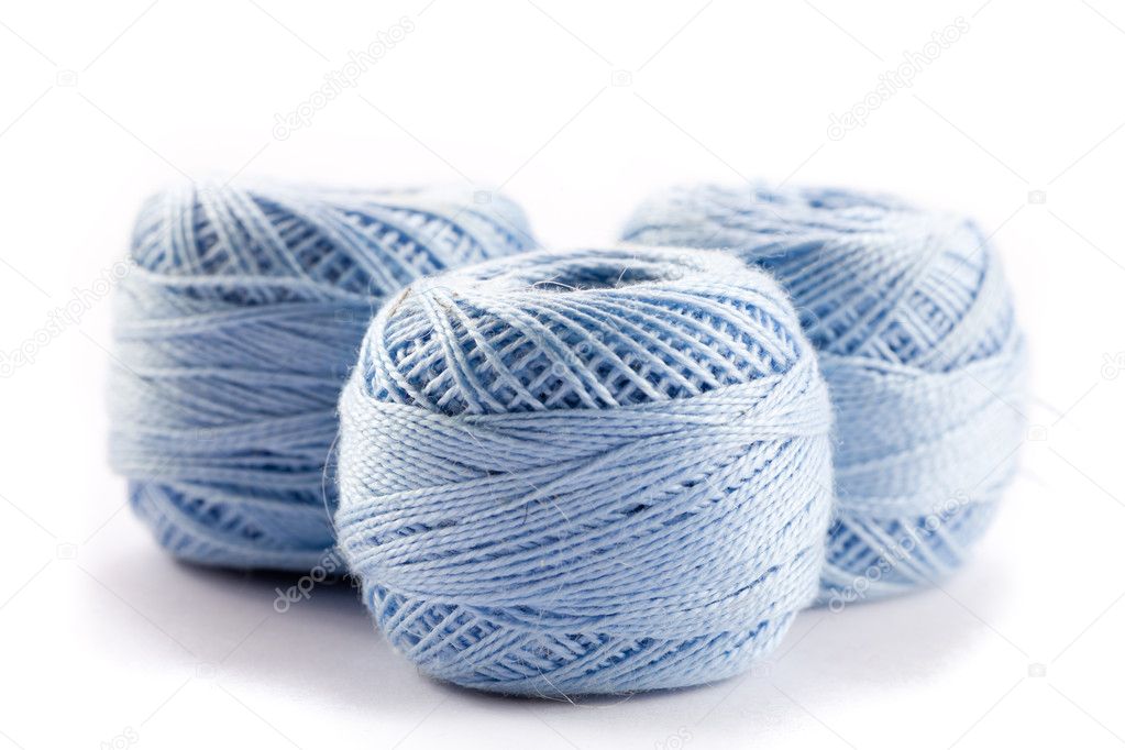 Blue yarn skeins