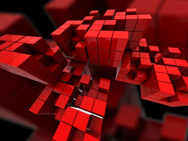 Cubes rouges abstraits — Photo