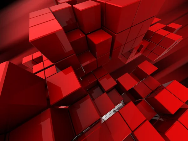 Abstract red cubes background — Stockfoto