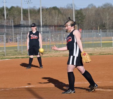 Girl's Softball Pitcher clipart