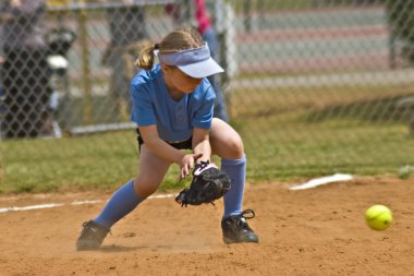 Girl's softball clipart