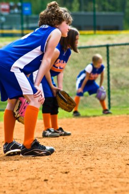 Girl's Softball Outfielders clipart