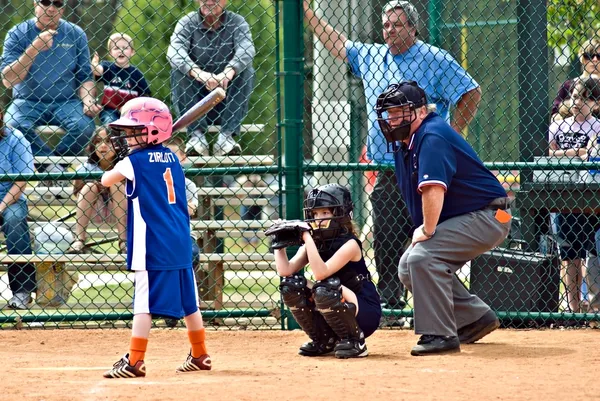 Girl's Softball Batter — Stock Photo, Image