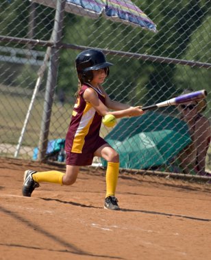 At Bat Young Girls Softball clipart