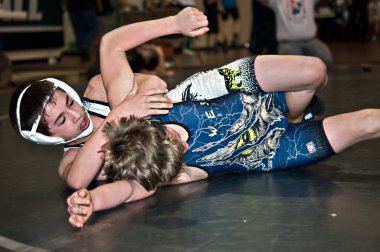 Young Boys Wrestling clipart