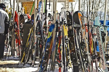 Snow Skis at Resort clipart